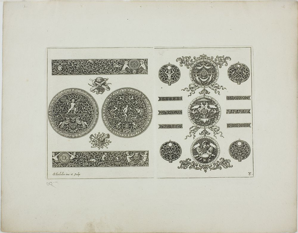 Plate Eight, from Book of Ornament by Simon Gribelin, II