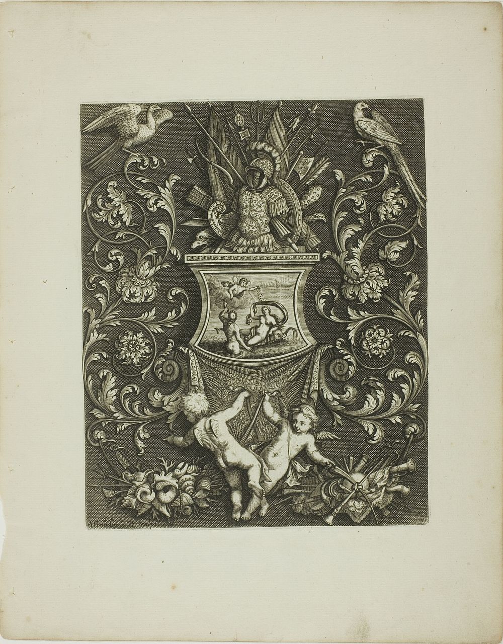 Plate Nine, from A New Book of Ornaments by Simon Gribelin, II