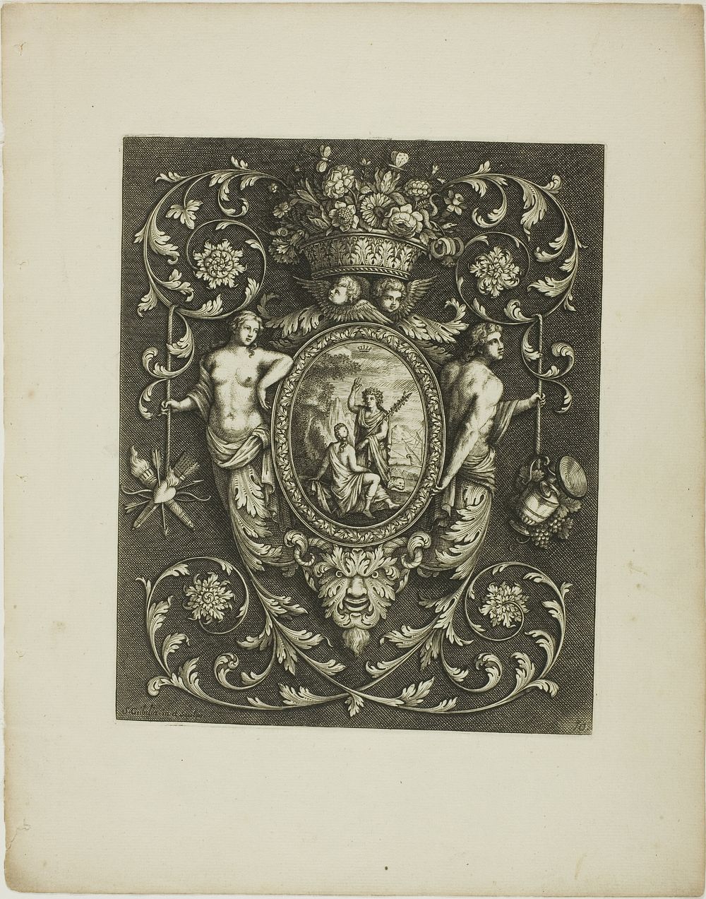 Plate Ten, from A New Book of Ornaments by Simon Gribelin, II
