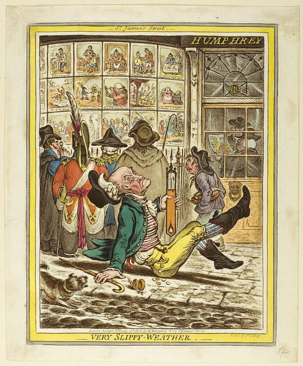 Very Slippery Weather by James Gillray