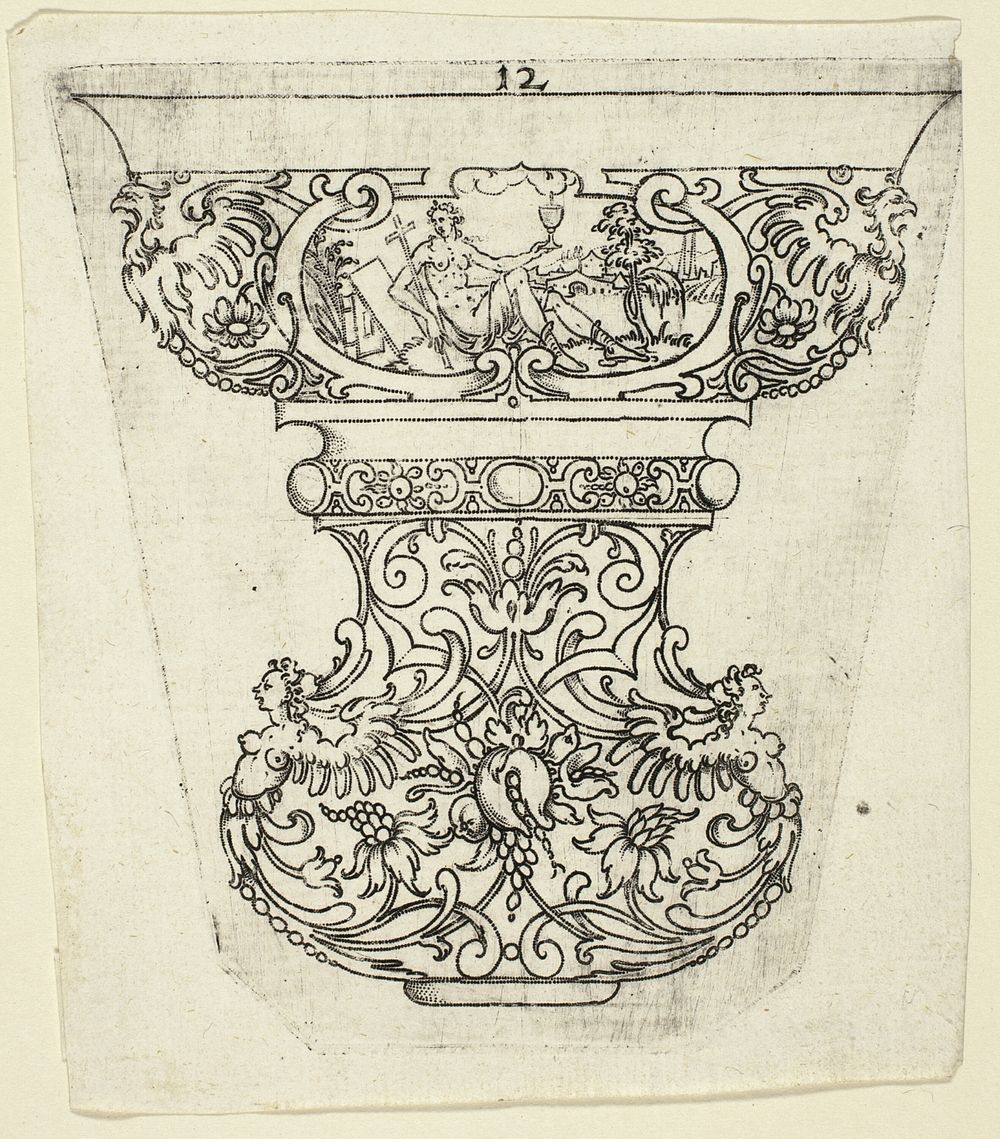Plate 12, from twenty ornamental designs for goblets and beakers by Master A.P.
