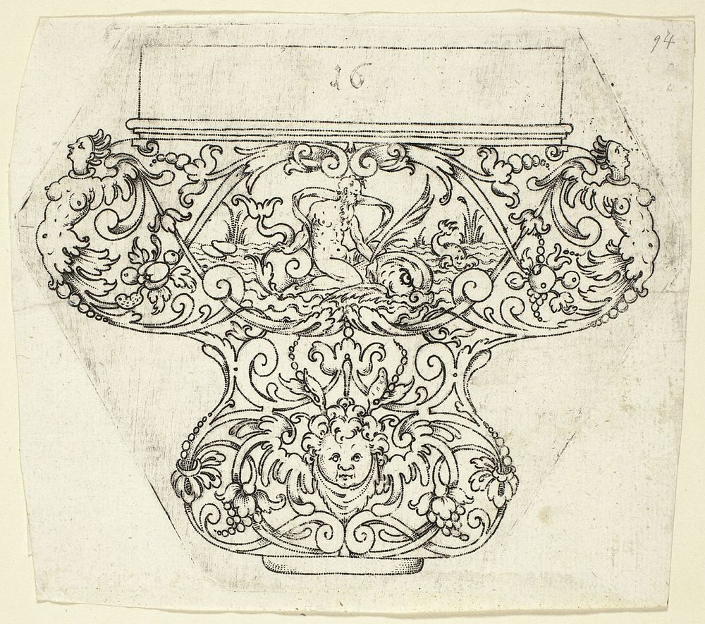 Plate 16, from twenty ornamental designs for goblets and beakers by Master A.P.