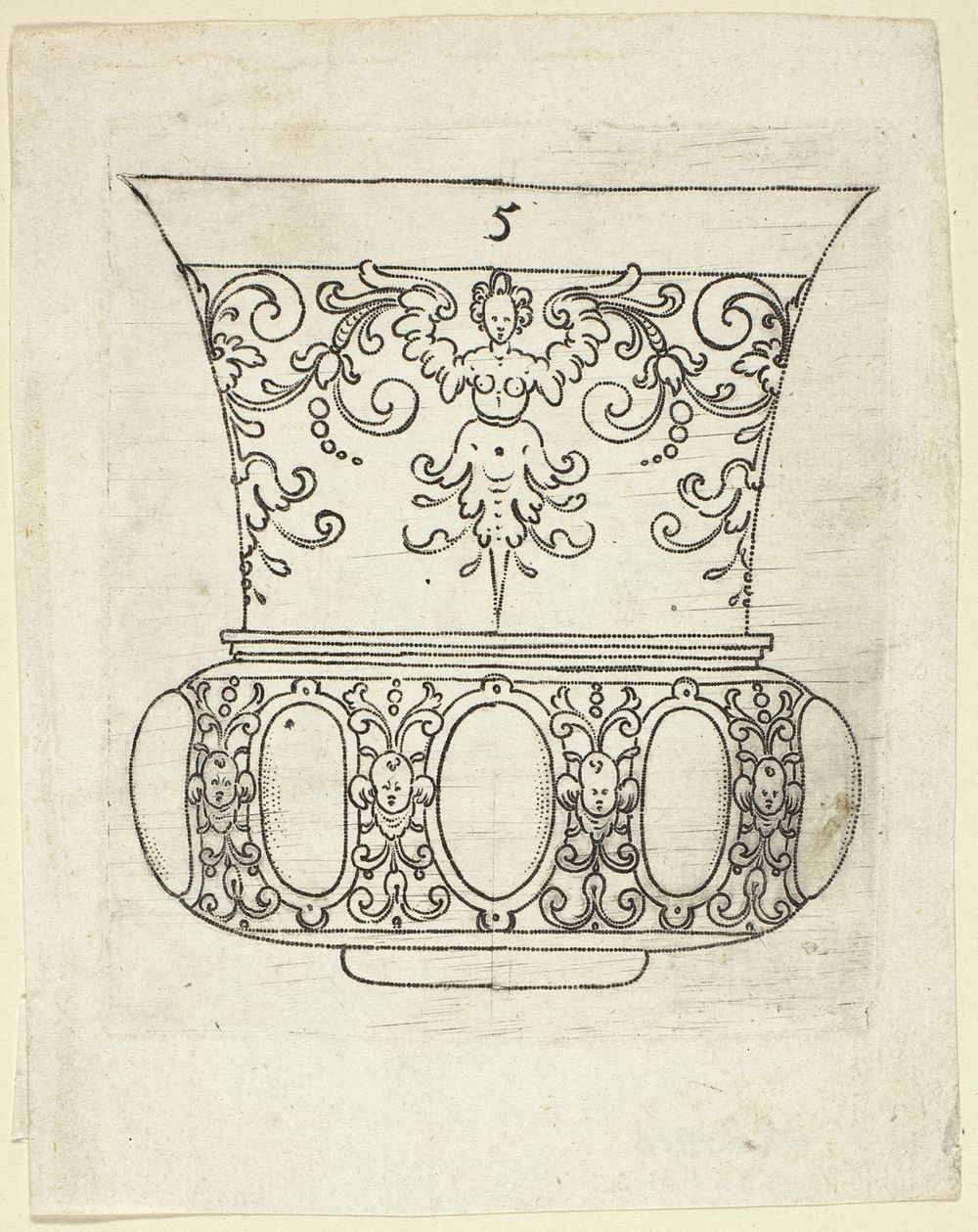 Plate 5, from XX Stuck zum (ornamental designs for goblets and beakers) by Master A.P.