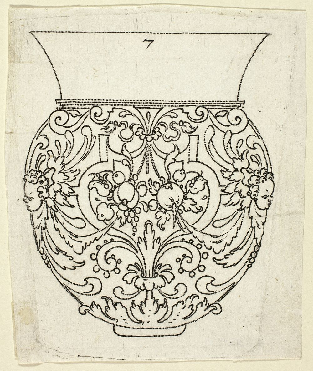 Plate 7, from XX Stuck zum (ornamental designs for goblets and beakers) by Master A.P.