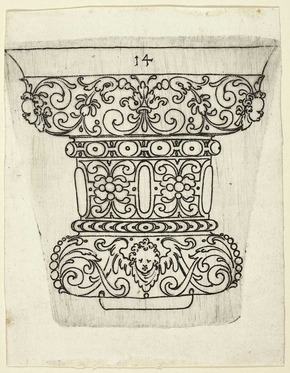 Plate 14, from XX Stuck zum (ornamental designs for goblets and beakers) by Master A.P.
