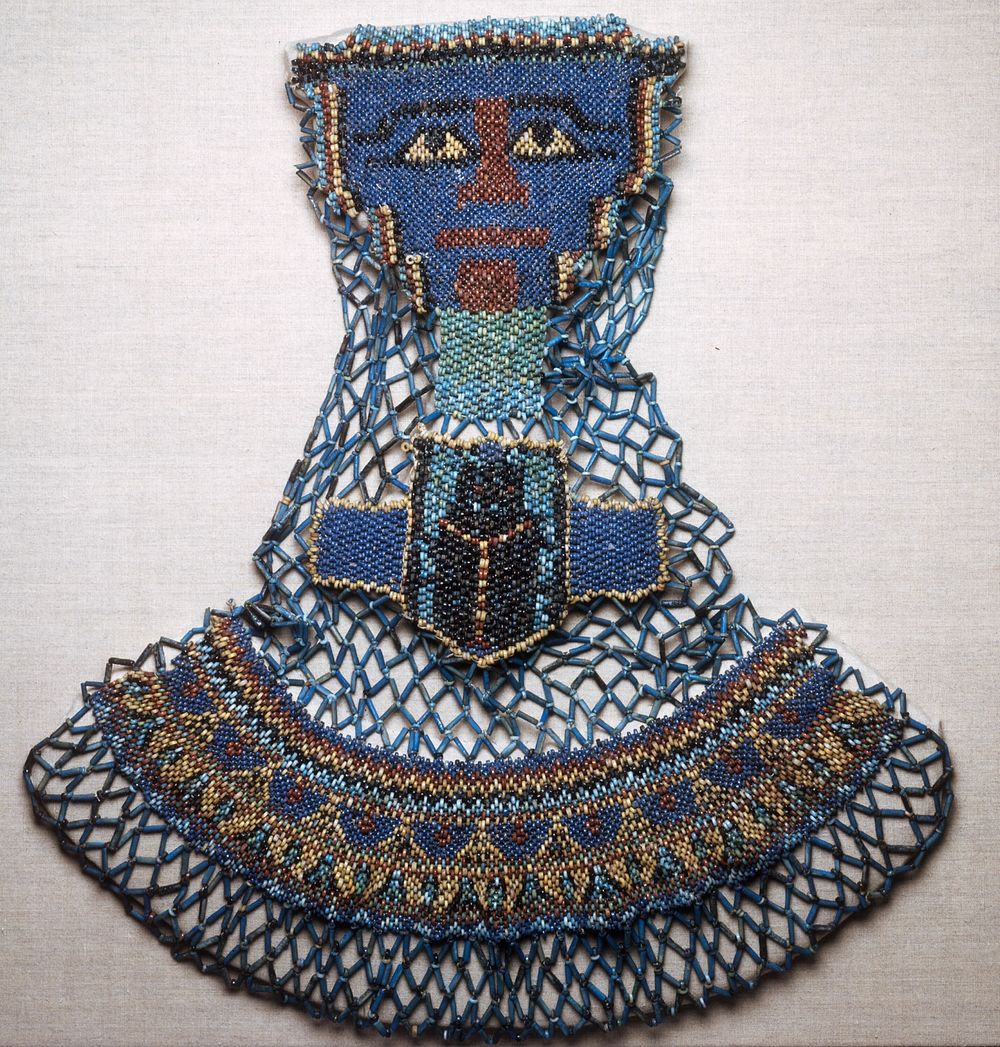 Bead Net Mummy Shroud by Ancient Egyptian