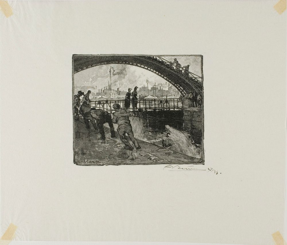 Lock of the Canal Saint-Martin by Louis Auguste Lepère