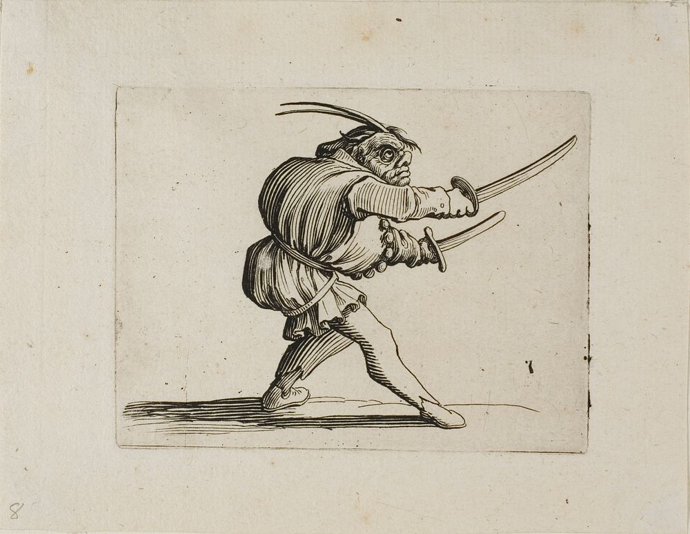 The Duelist with Two Swords, from Varie Figure Gobbi by Jacques Callot