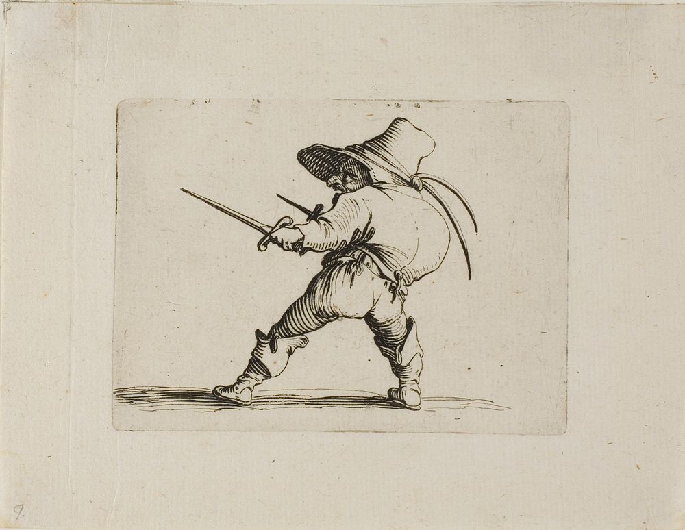 The Duelist with a Sword and a Dagger, from Varie Figure Gobbi by Jacques Callot