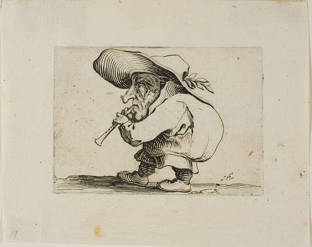 Flageolet Player, from Varie Figure Gobbi by Jacques Callot