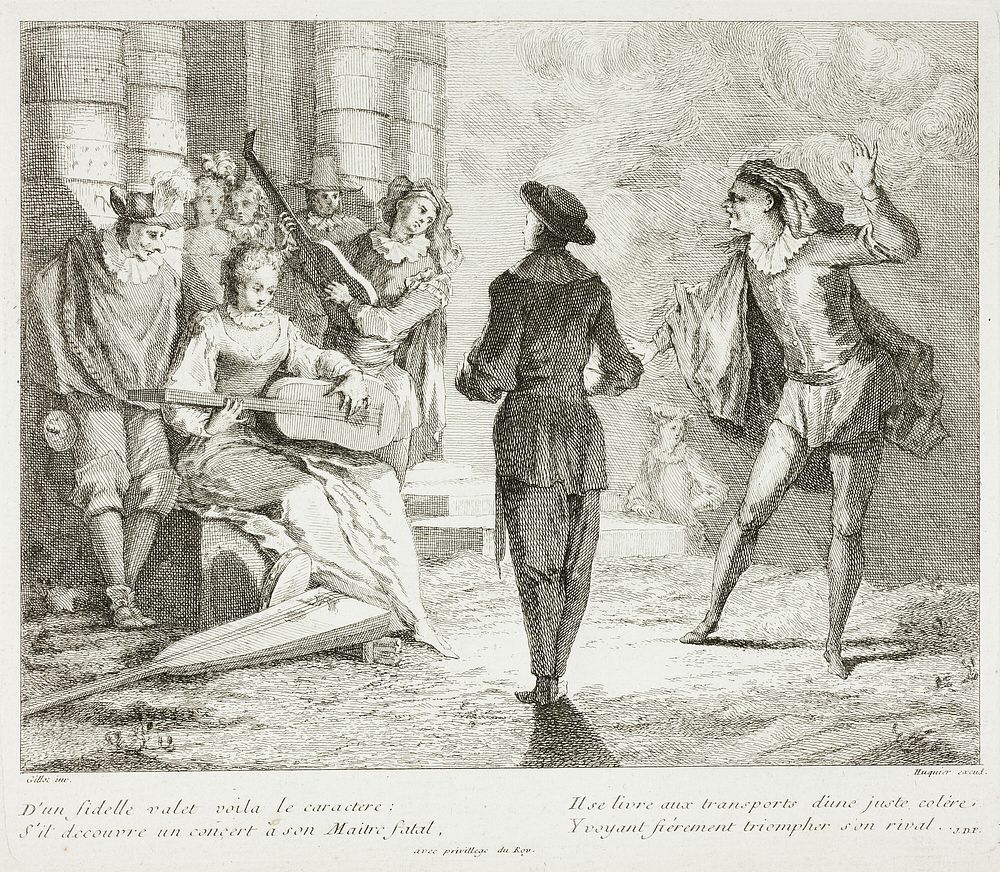 Plate from Livre de Scenes Comiques by Gabriel Huquier