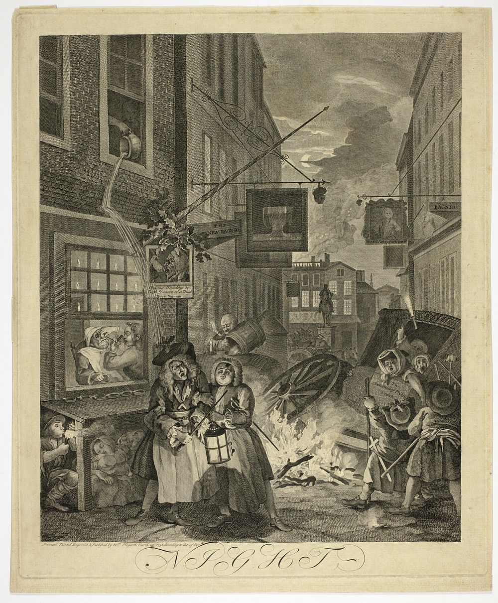 Night, plate four from The Four Times of Day by William Hogarth