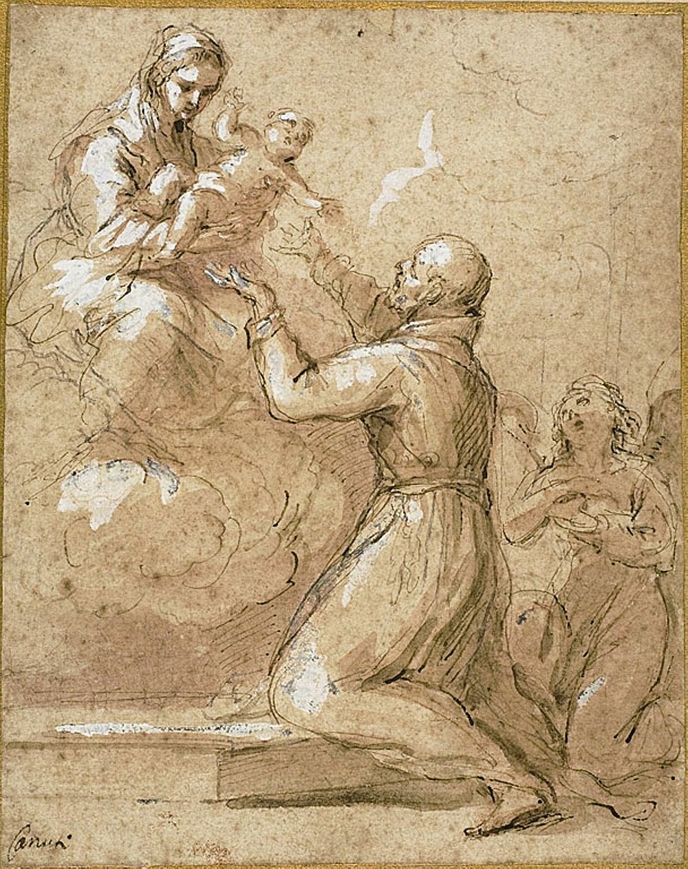 Virgin and Child Appearing to Saint Cajetan of Thiene by Domenico Maria Canuti