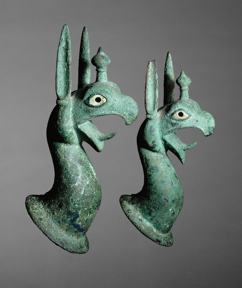 Pair of Protomes Depicting the Forepart of a Griffin by Ancient Greek