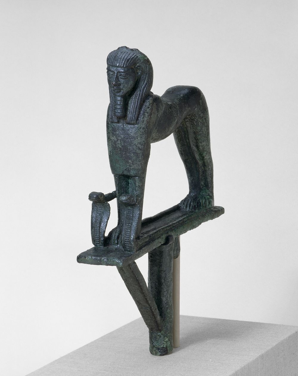 Statuette of a Sphinx from a Barque Standard by Ancient Egyptian