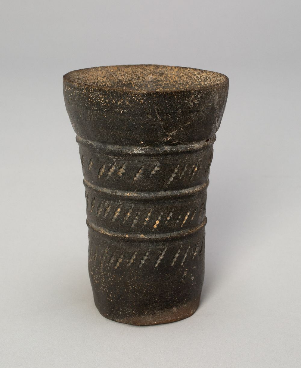 Tall Cup with Diagonal Slashes