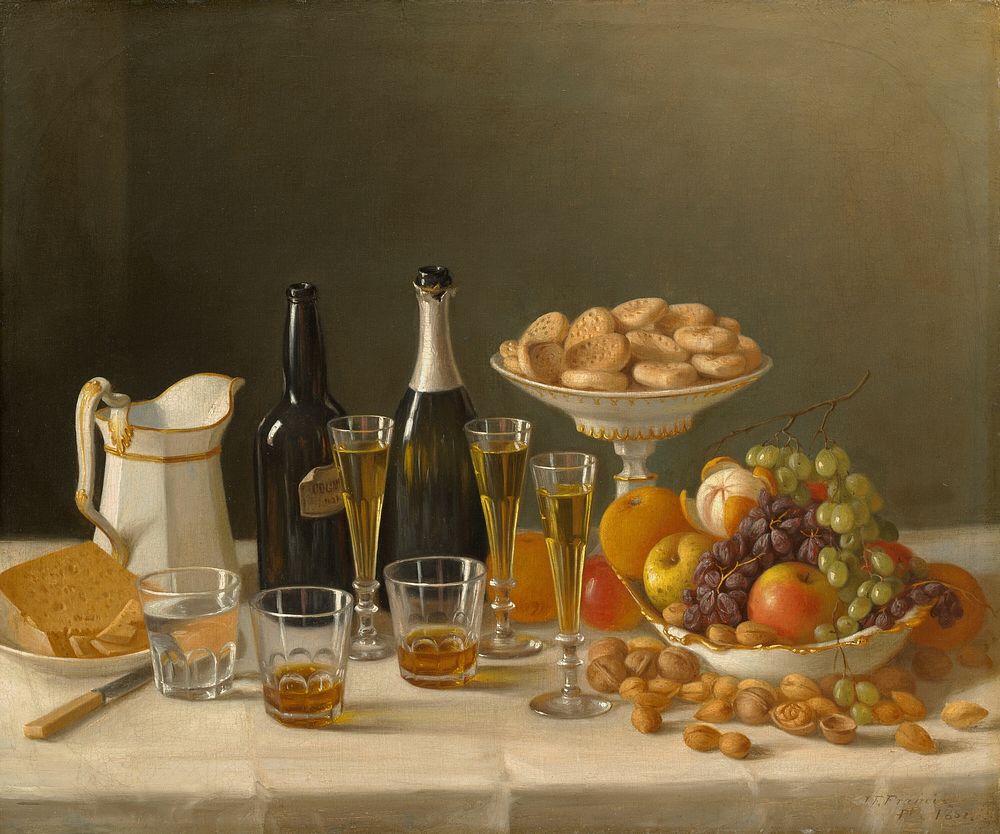 Wine, Cheese, and Fruit by John F. Francis