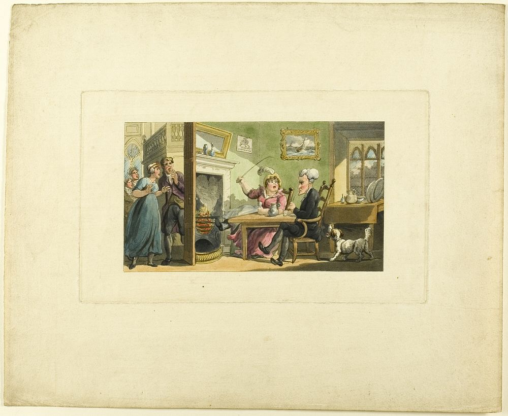 Doctor Syntax Returned from His Tour, from The Tour of Doctor Syntax by Thomas Rowlandson