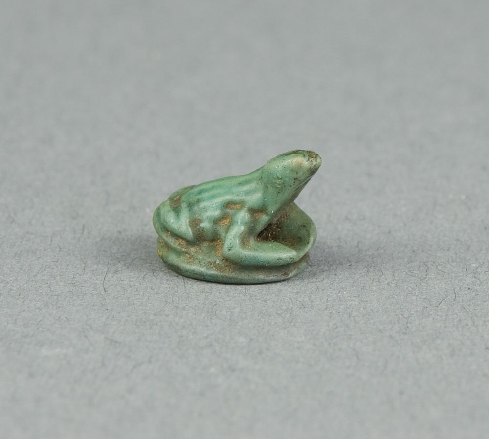 Scaraboid of a Frog; Ankh Sign on Underside by Ancient Egyptian