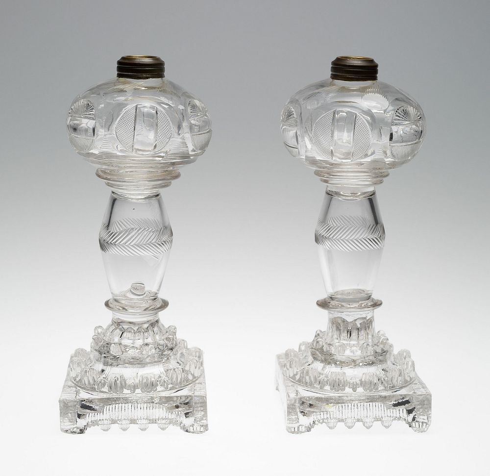 Pair of Lamps by Union Flint Glass Co.