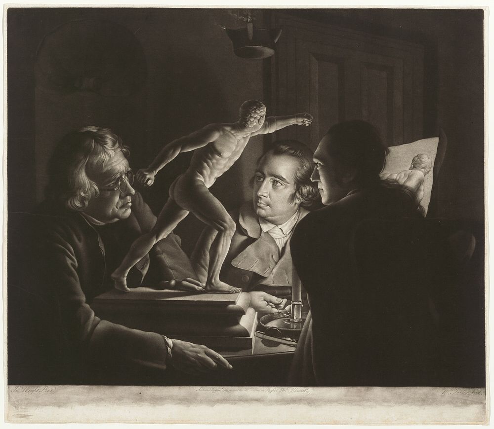 Three Persons Viewing the Gladiator by Candlelight by William Pether