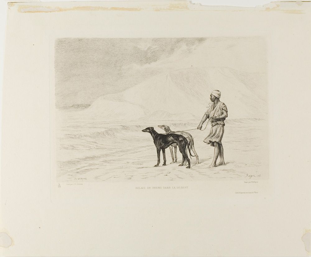 Relay of Dogs in the Desert by Paul Adolphe Rajon