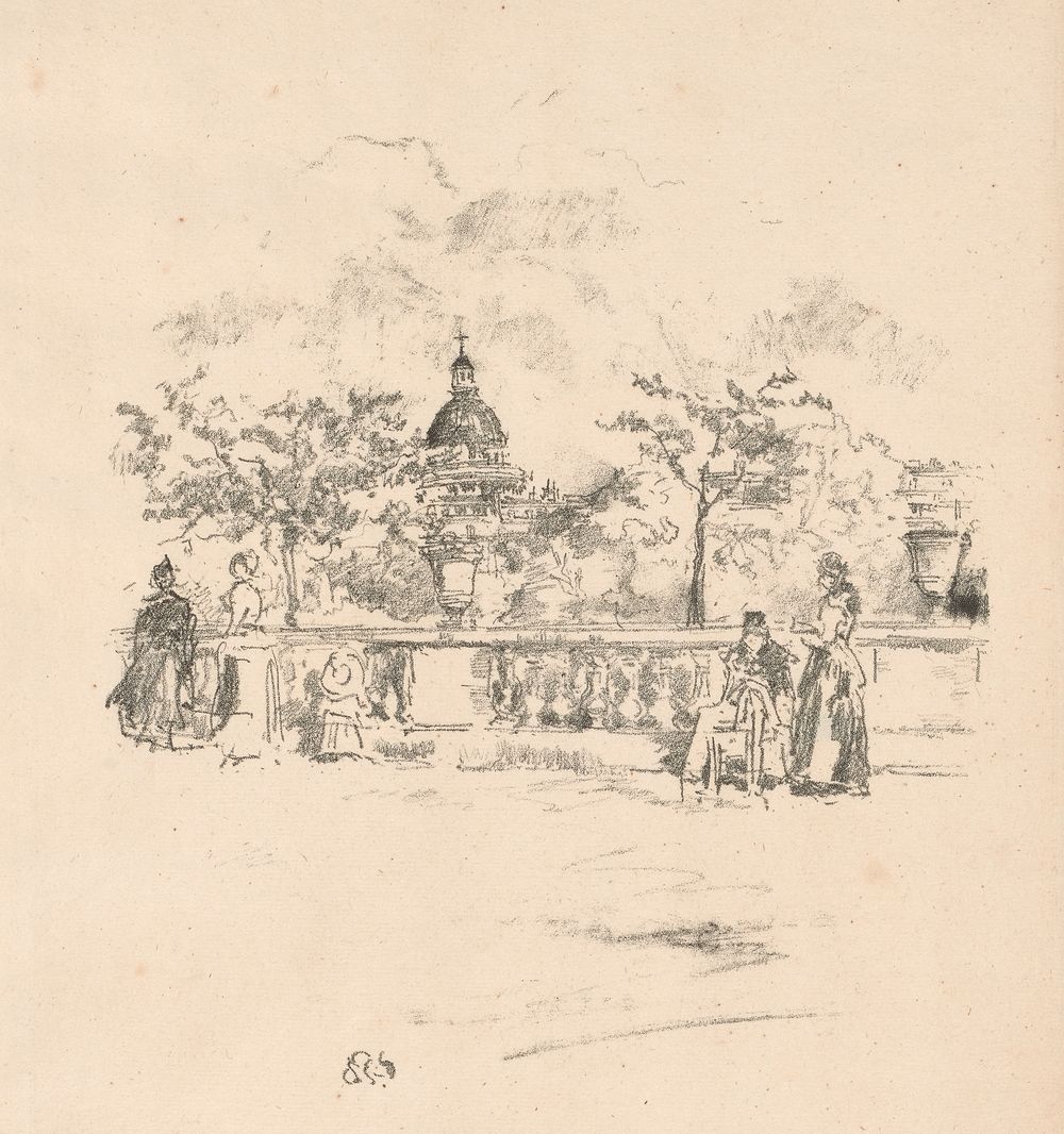 The Pantheon, from the Terrace of the Luxembourg Gardens by James McNeill Whistler