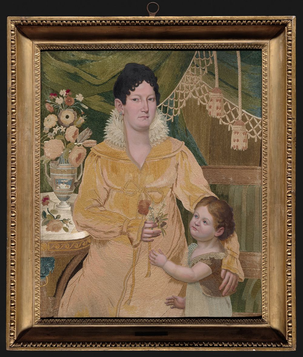 Portrait of the Princess di Ottaiano and her son Carlo by Marquis Filippo Petrone