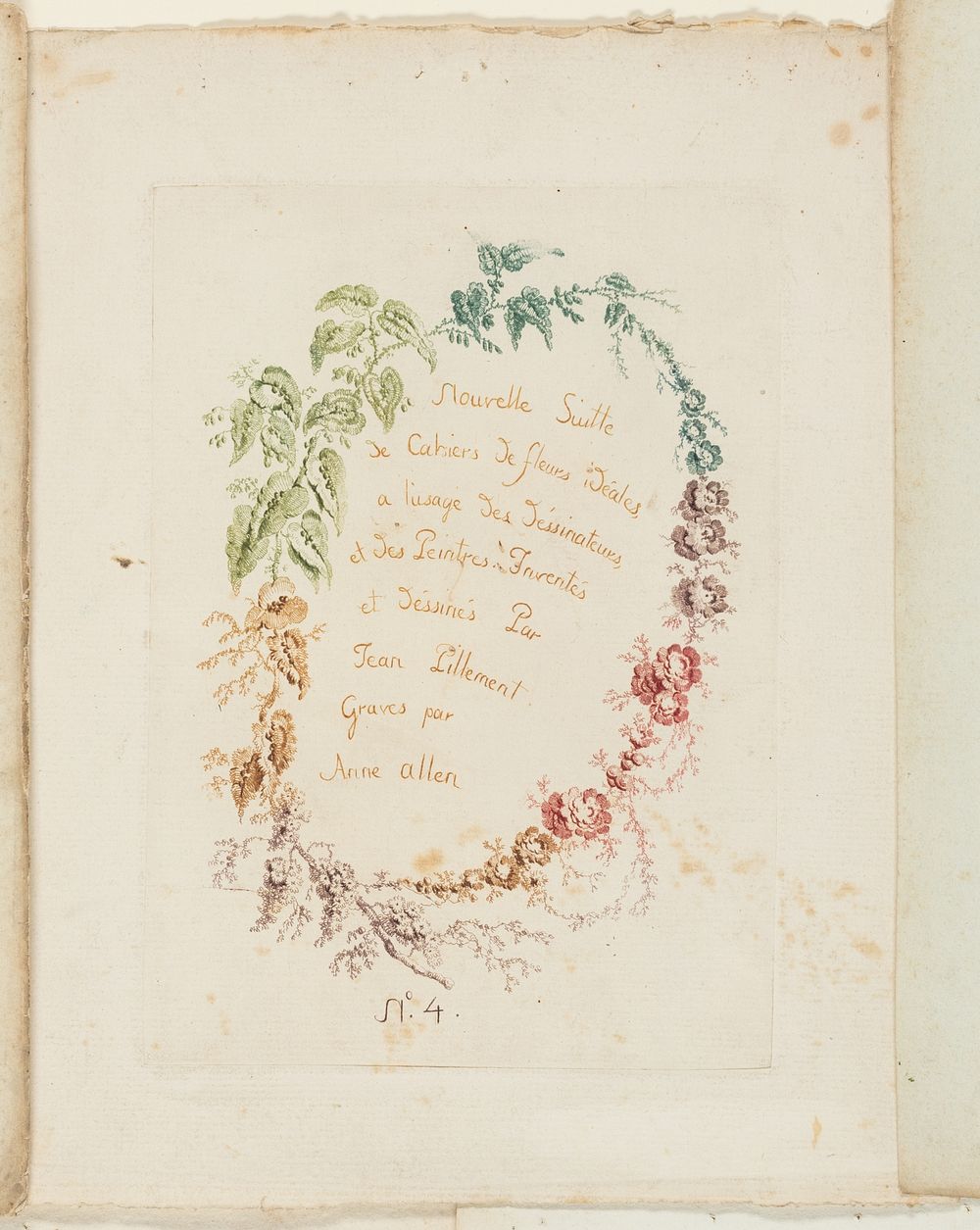 Title Page, from New Suite of Notebooks of Ideal Flowers for Use by Draftsmen and Painters by Anne Allen