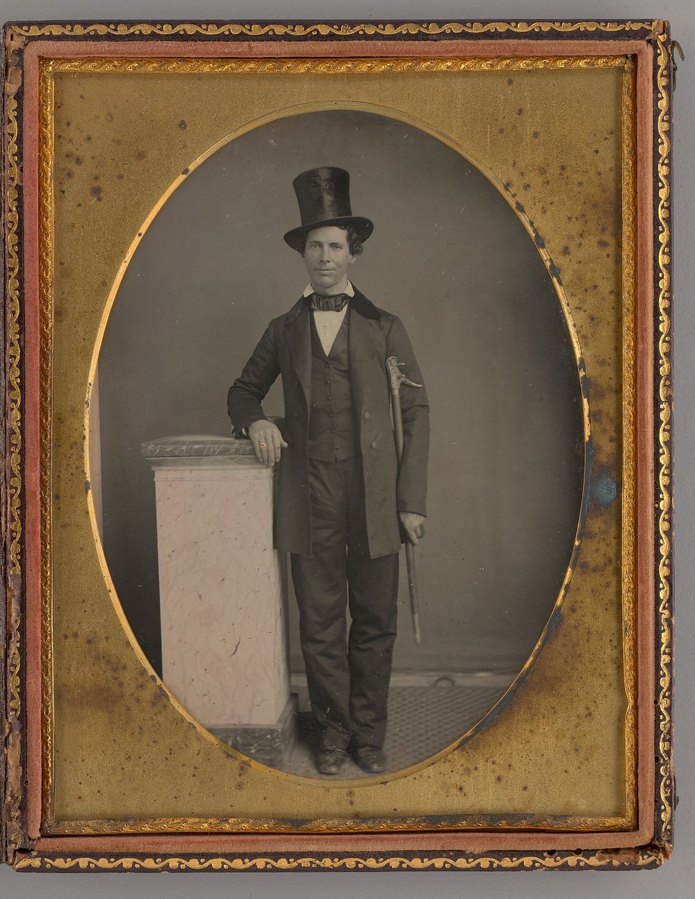 Untitled (Portrait of a Standing Man with a Top Hat) by Unknown Maker