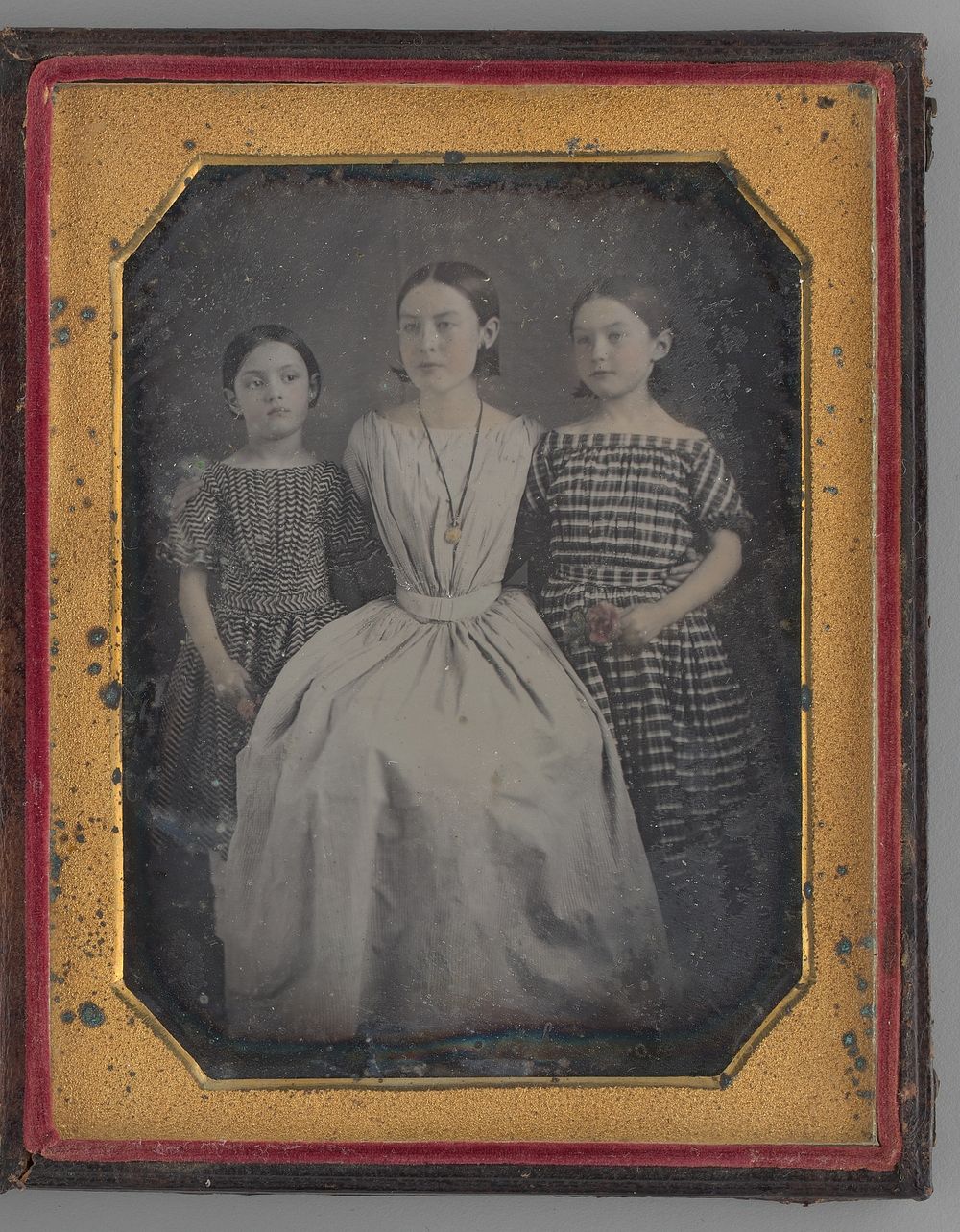 Untitled (Portrait of a Woman with Two Girls) by Unknown Maker