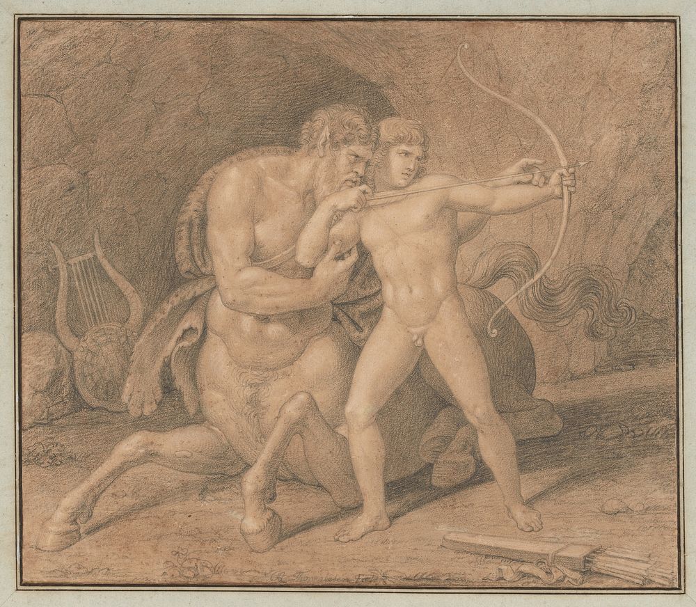 Chiron Teaching Achilles to Shoot with the Bow by Bertel Thorvaldsen