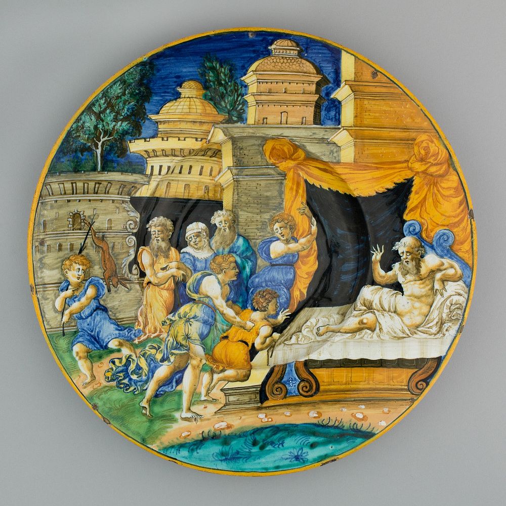 Plate with Isaac Blessing Jacob by Urbino Potteries