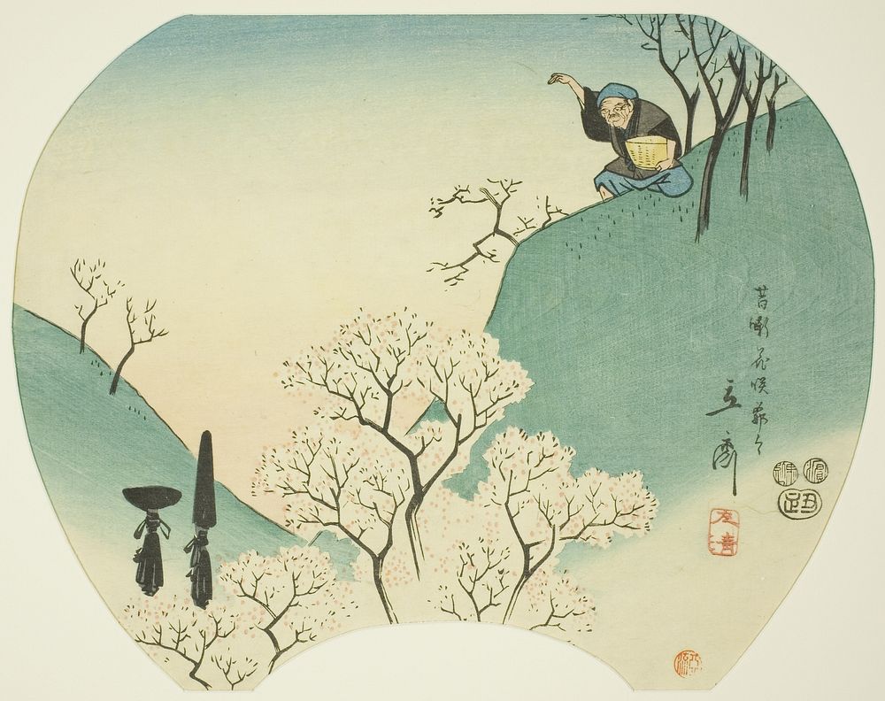 Ancient Story of the Old Man Who Made the Trees Blossom by Utagawa Hiroshige