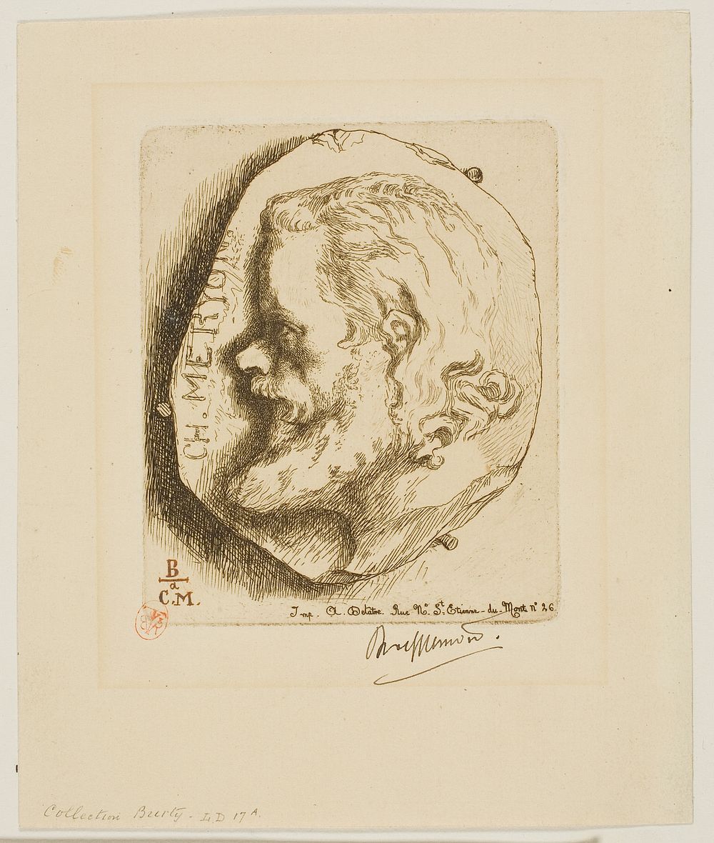 Portrait of Meryon in Profile by Félix Henri Bracquemond