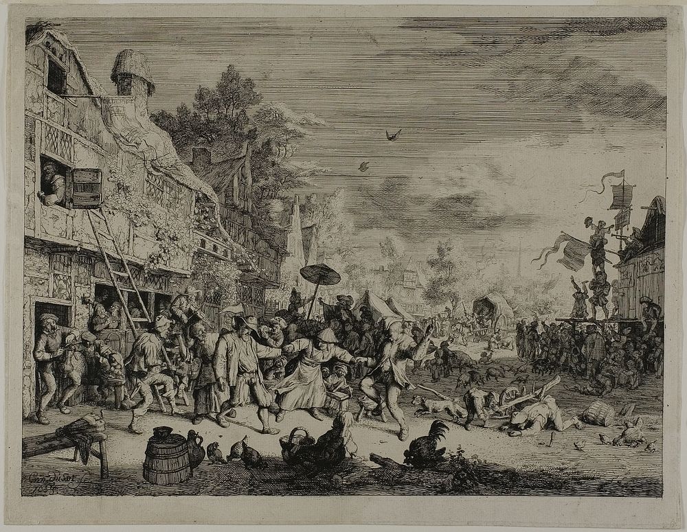 The Village Festival by Cornelis Dusart