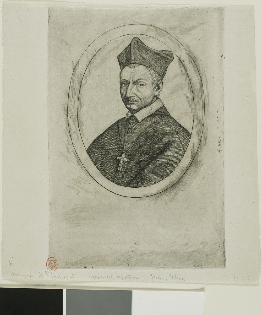 Portrait of Pierre Nivelle, Bishop of Luçon by Charles Meryon