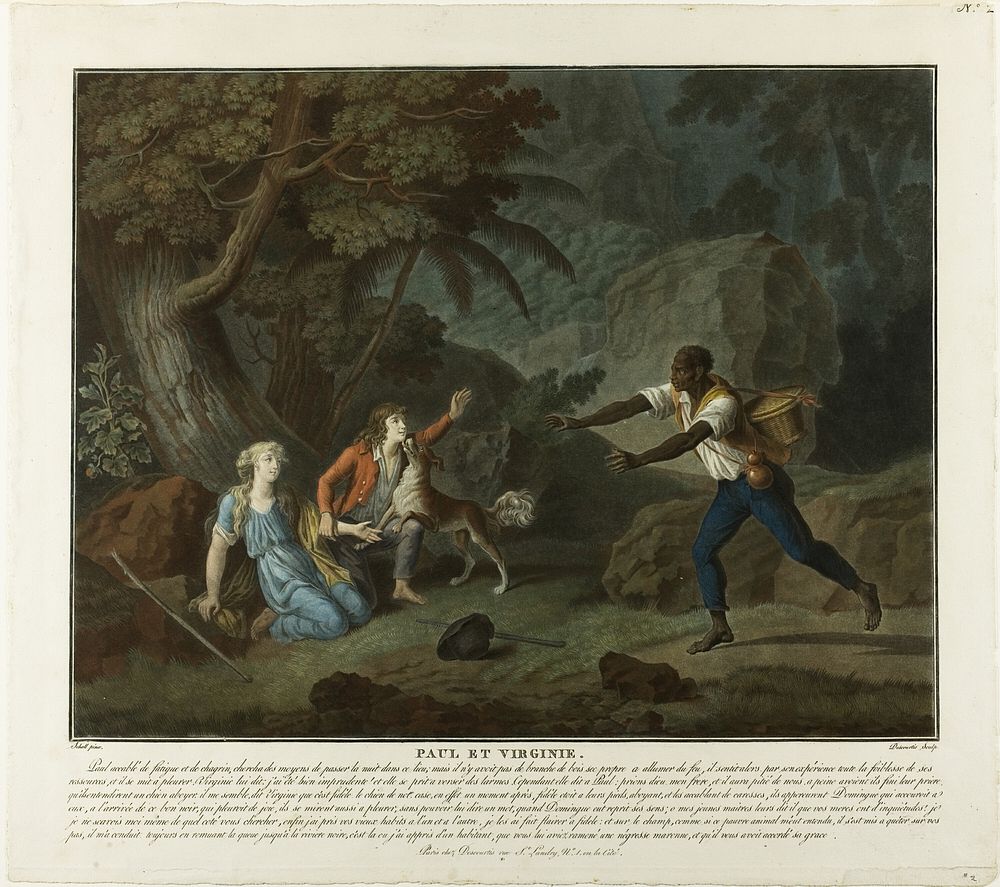 The Night, plate 1 from Paul et Virginie by Charles Melchior Descourtis
