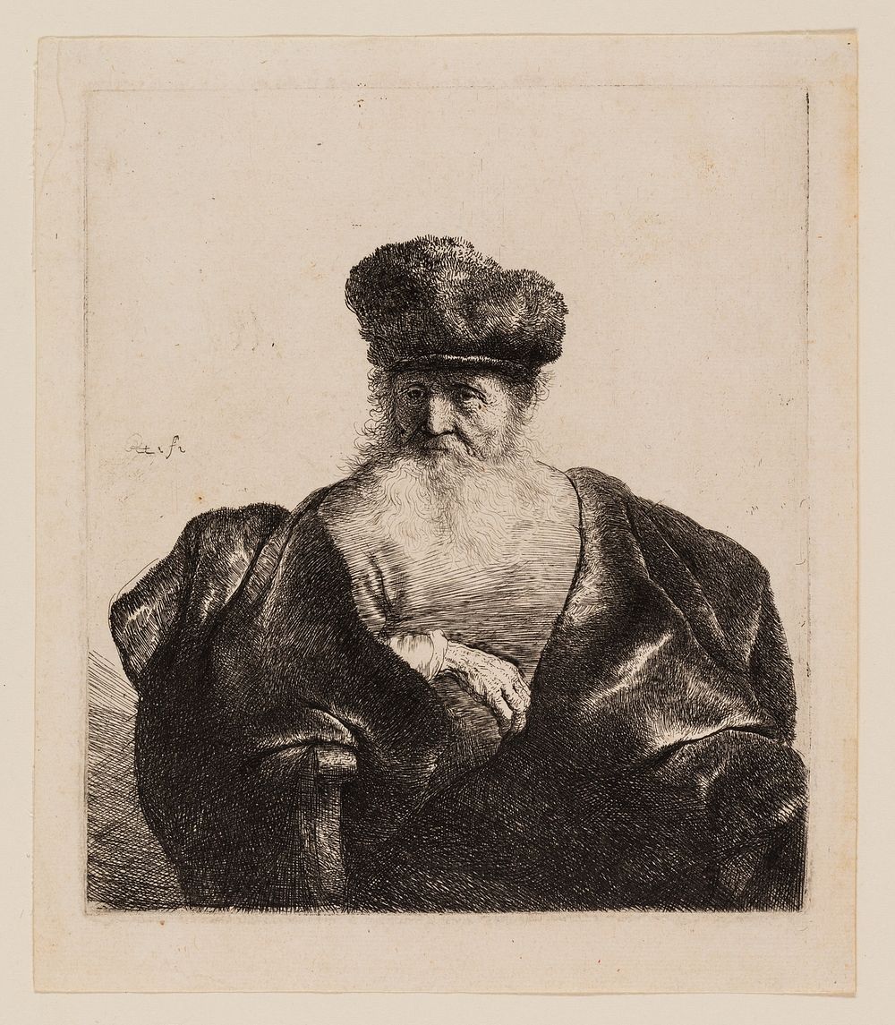 Old Man with Beard, Fur Cap, and Velvet Cloak by Rembrandt van Rijn