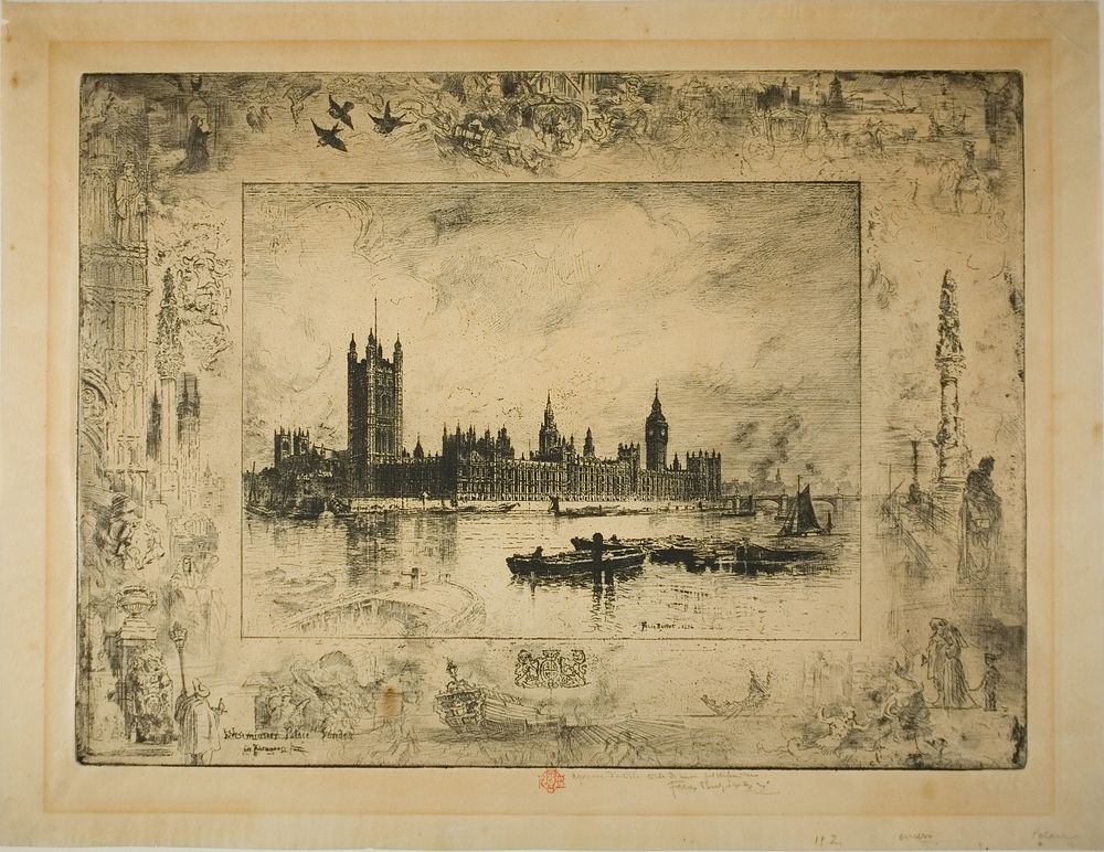 Westminster Palace, London by Félix Hilaire Buhot