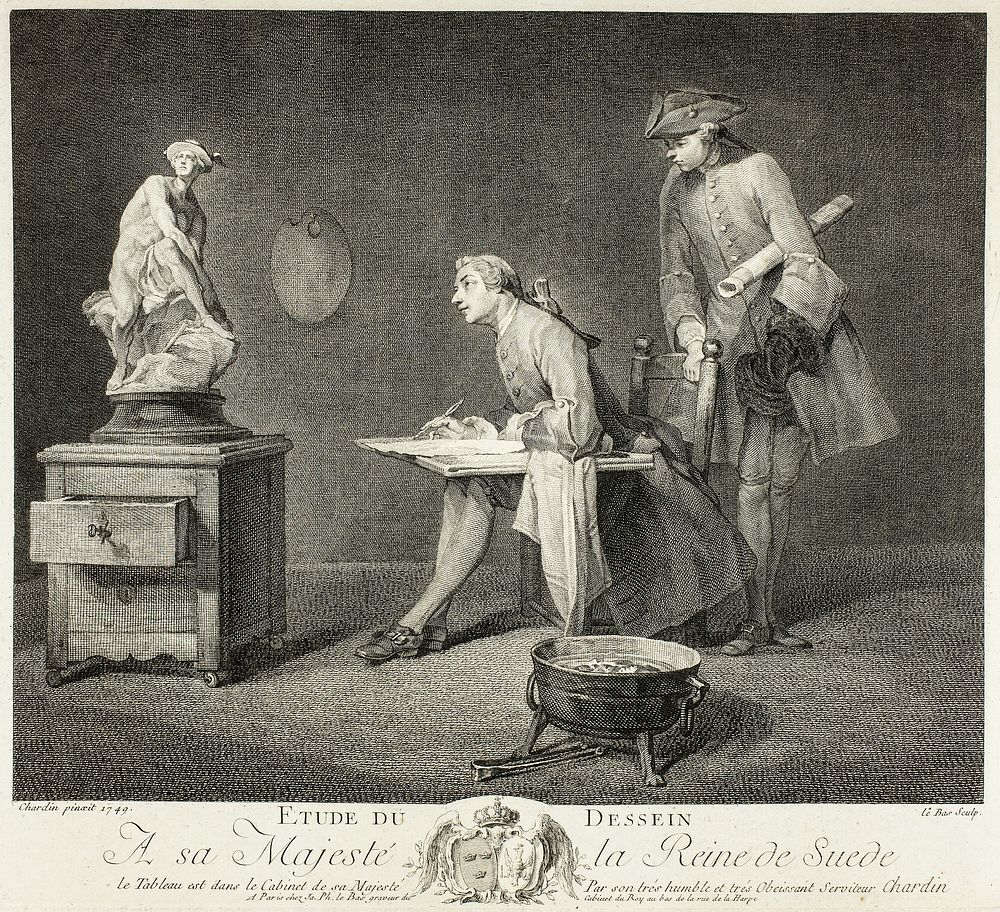 The Drawing Lesson by Jacques Philippe Le Bas