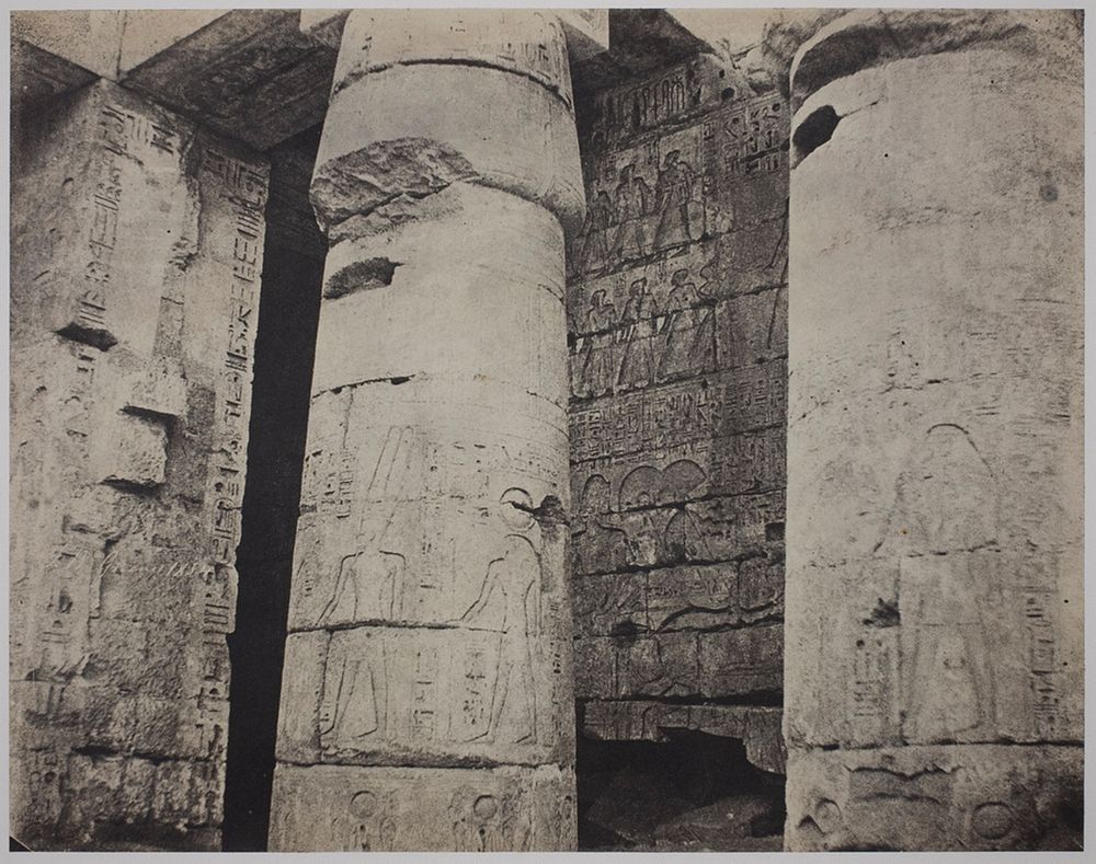 Medinet Habu, Mortuary Temple of Ramses III, Left Wall (Médinet-Habou, Temple funéraire de Ramsès III, paroi gauche by John…