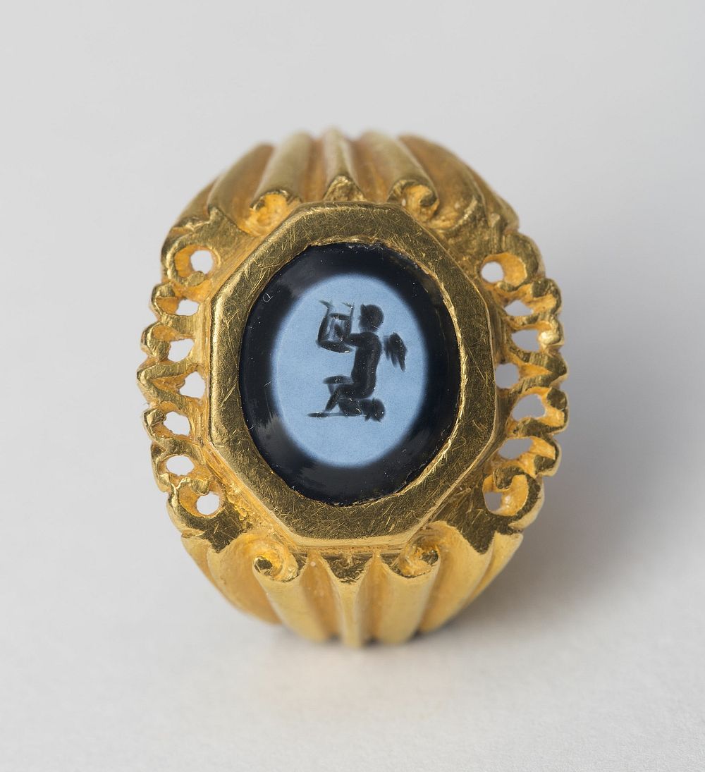 Finger Ring with Intaglio Depicting Eros by Ancient Roman