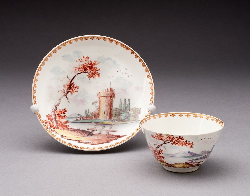 Tea Bowl and Saucer by Chelsea Porcelain Factory