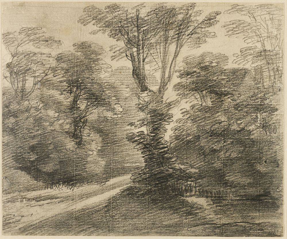 A Sunlit Path through a Wood by Thomas Gainsborough