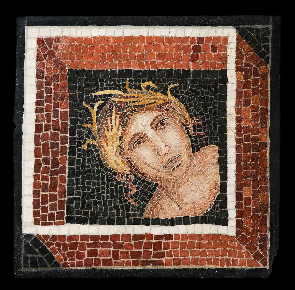Mosaic Floor Panel Depicting a Personification of a Season by Ancient Roman