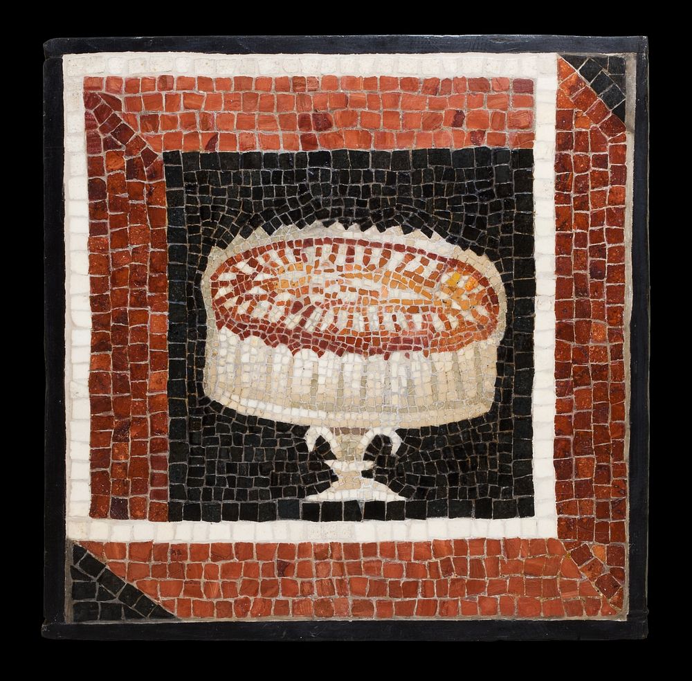Mosaic Floor Panel Depicting an Almond Cake by Ancient Roman