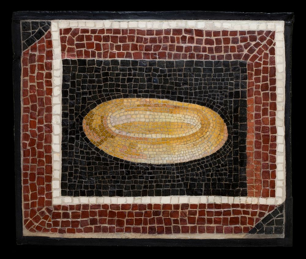 Mosaic Floor Panel Depicting a Loaf of Bread or a Platter by Ancient Roman