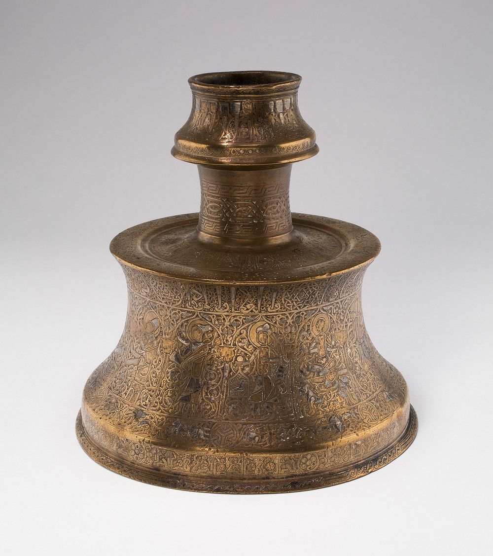 Candlestick (Sham'dan) with Scenes of Monthly Labors by Islamic