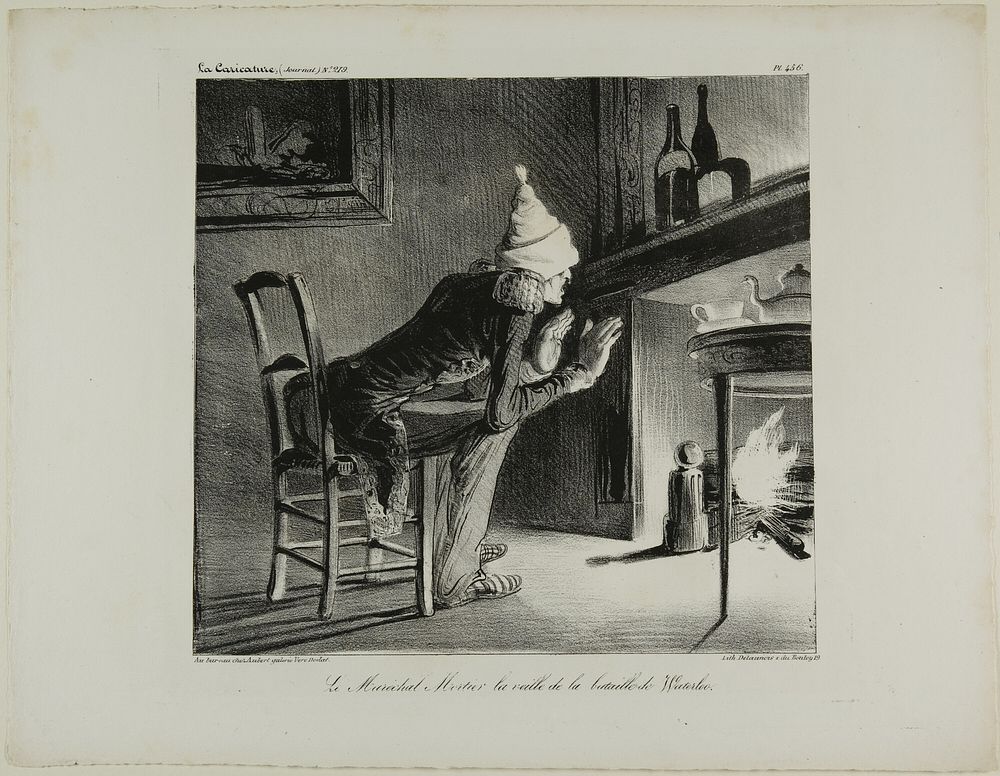 General Mortier, the evening before the battle of Waterloo, plate 456 by Honoré-Victorin Daumier